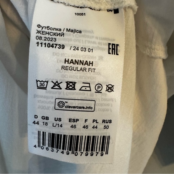 Olsen Germany Crisp White Hannah Fit Women’s 100% Cotton Classic T-Shirt Sz L - Picture 6 of 7